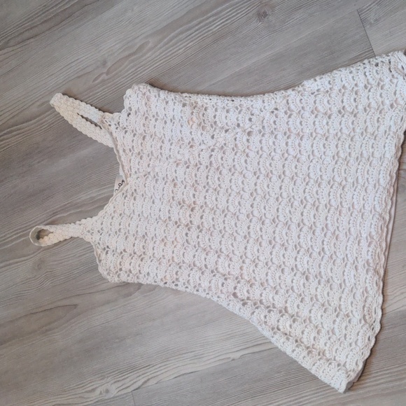 90's vintage Lilly Pulitzer crochet tank top fully lined cream colored - Picture 15 of 16